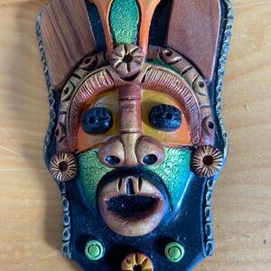 Colorful Tribal Mask Wall Art vintage